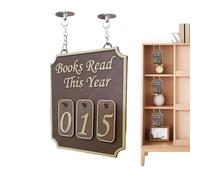 Genérico Book Shelf Counter, Reading Tracker Decor, Modern Book Ornament, Up to 999 Books Minimalist Acrylic Stand for Home, Study, Library, Readers, Living Room, 4.49x5x0.35 Inches