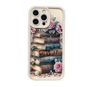 Genérico Book Shelf Phone Case, Cartoon Bookshelf Pattern TPU Phone Case, for iPhone 12/13/14/15/16 Pro MAX Series (white3,for iPhone 16 Plus)