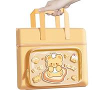 Genérico Book Tote Bag, Funny Animal File Case, Large-Capacity Waterproof Zippered Bag for Girls, Students, Kids, Work, Travel, Vacation, Beach, Daycare, 13.78x10.63 inches, Yellow and Brown