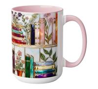 Genérico Bookish Pottery Cup - Decorative Literary Vessel, Insulated Sip Mug with Weighted Base, Lead Free Dishwasher Safe Clay, Ideal for Writers Apartment Workplace Library Lounge Relaxation