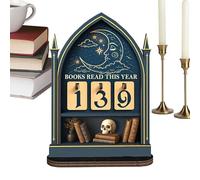 Genérico Books Read Counter - Wooden Moon Star Tracker, Book Goal Display for Reader, Teacher Tool with Sturdy Design, Library Shelf, Reading Log for Librarian and Student