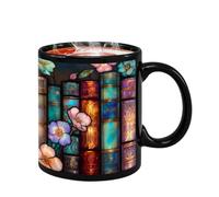 Genérico Bookshelf Cup - 330ml Ceramic Mug With Handle, Novelty Milk Drinkware For Reader Beverage Water Milk Cafe Kitchen Restaurant