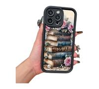 Genérico Bookshelf Style Phone Case for iPhone,Shockproof Protective Cover with Unique Book Spine Design,Non-Slip Grip,Matte Finish (for iPhone16ProMax,EC)
