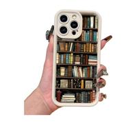 Genérico Bookshelf Style Phone Case for iPhone,Shockproof Protective Cover with Unique Book Spine Design,Non-Slip Grip,Matte Finish (for iPhone16ProMax,EK)