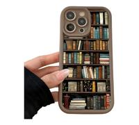 Genérico Bookshelf Style Phone Case for iPhone,Shockproof Protective Cover with Unique Book Spine Design,Non-Slip Grip,Matte Finish (for iPhone16ProMax,EB)
