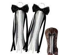 Genérico Boot Bows For Cowgirl 2 Pieces Classic Lace Ribbon Bows Decoration | Cow Boot Jewelry For Western Lace Bow Girls School Holiday Birthday Party Wedding Farm Costume Dress