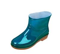 Genérico Boots Impermeables Mujeres Round De La Shoe Round De Las Mujeres Medias (Blue 38)