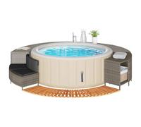 Genérico Borde bañera hidromasaje Madera Acacia y ratán sintético Gris,Casa y jardín,Piscina y SPA,Accesorios para Piscinas y spa-365615