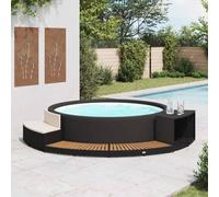 Genérico Borde de bañera de hidromasaje ratán PE Madera de Acacia Negro,Casa y jardín,Piscina y SPA,Accesorios para Piscinas y spa-310092