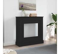 Genérico Borde de Chimenea Roble Negro 90x30x90 cm Madera ingeniería,Accesorios para hornos de leña y chimeneas-865984