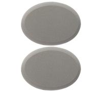 Genérico Borla de Maquillaje Ovalada Gris Borde Biselado Esponja Cosmética para Base y Polvos Sueltos Set de 2 Unidades Portátil para Aplicación Seca y Húmeda Herramienta Facial para