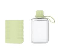 Genérico Borraccia Rettangolare,240ml Antigoccia Leggera Con Custodia In Silicone - Comfort E Durata,Per Pendolarismo Ufficio Viaggi Fitness Outdoor Campeggio Trekking Ciclismo