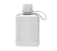Genérico Borraccia Rettangolare,240ml Antigoccia Leggera Con Custodia In Silicone - Comfort E Durata,Per Pendolarismo Ufficio Viaggi Fitness Outdoor Campeggio Trekking Ciclismo