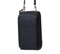 Genérico Borsa Porta Cellulare Donna - Tasca In Pelle PU con Zip E Più Scomparti - Borsellino Portacarte con Tracolla, Ideale per Viaggio, Spiaggia, Campeggio, Shopping E Ufficio