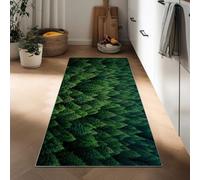 Genérico Bosque De Pinos Vista Aérea Alfombra de Pasillo Corredor Pila Corta 60 x 150 cm, Verde Alfombra de Pasillo de Lujo Antideslizante Suave Lavable para entradas, pasillos, lavandería, Cocina