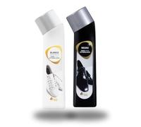 Genérico Bosque Verde Pack Crema Autobrillante para Calzado, Negro y Blanco, con Aplicador de Esponja, 2 Unidades