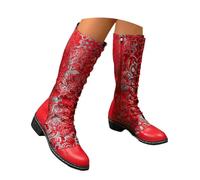 Genérico Botas Altas de Mujer en Gamuza, Calzado con Flecos y Detalles Decorativos, Estilo Boho Casual Ideal para Otoño e Invierno, Suela Plana y Cómoda Perfecta para Uso Diario y Salidas