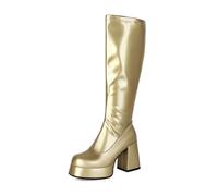 Genérico Botas Altas Mujer Plataforma Tacón Ancho Fiesta Retro