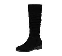 Genérico Botas Camperas de Mujer Verano Botin Pelo Mujer Botas largas de Color sólido a la para Mujer, Botas Arrugadas de PU, Botas de tacón bajo y tacón Grueso Botas Mujer Media Caña (Black, 38)