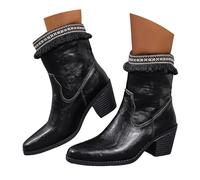 Genérico Botas Cortas de Cuero para Mujer, Botas Biker con Hebillas y Tacón Ancho, Moda Punk Plataforma Cómodas para Uso Cotidiano, Calzado de Moda Estilo Alternativo