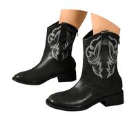 Genérico Botas Cortas de Cuero para Mujer, Botas Biker con Hebillas y Tacón Ancho, Moda Punk Plataforma Cómodas para Uso Cotidiano, Calzado de Moda Estilo Alternativo