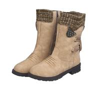 Genérico Botas de Caña Ancha XXL Botas para Nieve Mujer Botas de Mujer de Longitud Media con Cabeza Redonda y Trasero de tacón bajo de otoño e Invierno Botas Mujer Invierno Rebajas Mujer (Khaki, 42)