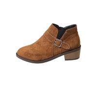 Genérico Botas De Mujer De Verano Bota Mujer Marron Zapatos Botas de PU de Vaquero de Color sólido a la para Mujer Botas de Media para Mujer Botas de Media con Botas Mujer Ancho Especial (Brown, 42)