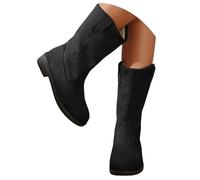 Genérico Botas de Mujer Occidentales, Botas Charra con Precioso Bordado Floral y Perlas, Tacón Ancho Alto Estilo Vintage, Calzado Elegante y Cómodo para Fiestas y Día a Día