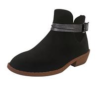 Genérico Botas De Nieve Hombre Botas Negras Mujer Altas Botines Hebilla antideslizante Correa Mujeres Toe Heels Zapatos botas de mujer Botines Mujer Fiesta Botas De Invierno Para Mujer (Black, 39)
