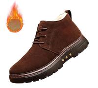 Genérico Botas De Nieve Hombre Cálido Antideslizante, Con Forro De Piel Impermeables Zapatos Calor Botas Montaña Suela Antideslizante Suave Resbalón Caliente Zapatos De Senderismo Adulto