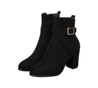 Genérico Botas De Pelo SeñOra Mujer Botas Y Botines Botas Botas Medias de con realce Interior y Ribete de de de Color sólido para Mujer Botines Negros NiñA Talla 36 Botas del Mujer Ante (Black, 34)