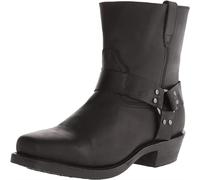 Genérico Botas de Vaquero para Hombre, Botas Cowboy & Biker, Boots Occidentales de Piel, Botas a Media Pierna Sin Cordones Antideslizantes,46,Black