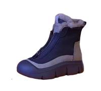 Genérico Botas Mujer Nieve Impermeables,Botas De Nieve Retro VersáTiles Nuevas De OtoñO E Invierno Zapatos De Suela Blanda Con Terciopelo Grueso Y Zapatos Altos CáLidos Para Mujer