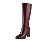Genérico Botas ortopédicas cálidas impermeables para las mujeres botas de lluvia para mujer de goma bota color sólido versátil bota casual grande zapatos puntiagudos bota al aire libre bota, rojo, 45