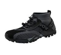 Genérico Botas para Moto Hombre Calzado Seguridad Barefoot Zapatos deportivos al libre de informal de malla voladora transpirable para montañismo primavera Zapatos Hombre Casual Botas (Grey, 44)