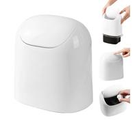 Genérico Bote de basura pequeño - PP 17,5x16,5x12,5cm Compacto Ligero | Cubo de Basura para Oficina con Tapa, Hogar, Cocina, Cubo de Basra Ligero | Apartamento con baño