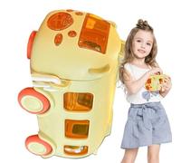 Genérico Botella Agua Niños Autobús - Cantimplora Coche 500ml Antiderrames Para Chicos, Con Pajita Y Correa Ajustable | Jarra Para Beber Con Ruedas Para Colegio, Deporte Y Viaje.