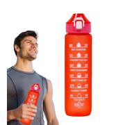 Genérico Botella de agua deportiva, botella de ingesta diaria de agua - Botella para beber con marcador de tiempo y rastreador de ingesta de | Contenedor de portátil de 1000ml con asa, botella de agu