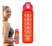 Genérico Botella de agua deportiva, botella de ingesta diaria de agua | Tarro para beber Time Marker Gym | Taza de deportiva a prueba de fugas de 1000ml, recipiente de portátil con asa para ciclismo