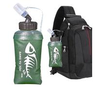 Generico Botella de agua plegable de TPU de 450 ml para correr, maratón, senderismo y ciclismo