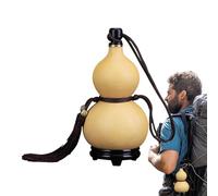 Genérico Botella de calabaza natural - Hu Lu chino, cántaro de agua ornamental, hervidor portátil de estilo medieval, con tapón de cuerda con borlas | Frasco de viaje para senderismo al aire libre, a