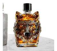 Generico Botella de whisky, escultura del lobo, taza de vino, vaso de whisky grabado, de lobo, taza de vino, tema de la colección de lobos, botella de cóctel, bar de matriz
