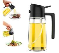 Genérico Botella dispensadora 500ml 2 en 1 Dispensador de Aceite y Pulverizador de Aceite, Vertedor Dispensador de Aceite de Oliva para, Cocina, Cocinar,Freidora de Aire,Ensalada, Barbacoa (Negro)