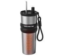 Generico Botella térmica para café, botella térmica de 710 ml con pajita, para bebidas calientes y frías de gran capacidad para viajeros, pesca, viajes, excursiones, deportes y camping