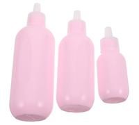 Genérico Botellas de Viaje para Cosméticos 3 Piezas Kit Compacto Reutilizable de Plástico Rosa para Loción, Gel y Champú, sin Fugas, Apto para Viaje y Cuidado Personal