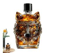 Genérico Botellas De Whiskey,Copa de Vino Cabeza de Lobo | Botella de Vidrio Vintage Temático Lobo - Objeto de colección para los amantes del whisky y cócteles
