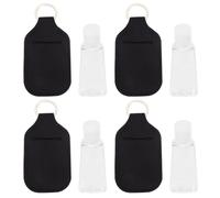 Genérico Botellas Rellenables de 30 Ml Funda Protectora y Tapa, Set de 8 Piezas (4 Botellas 4 Tapas), Dispensador Portátil para Gel, Champú y Perfume, Adecuado para Viajes y Uso