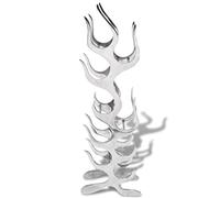 Genérico Botellero con Forma de Llama de Aluminio Plateado 9 Botellas,Mobiliario,Armarios y Almacenamiento,Botelleros-243502