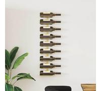 Genérico Botellero de Pared para 9 Botellas Hierro Dorado,Armarios y Almacenamiento,Botelleros-340901