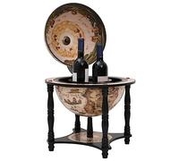 Genérico Botellero Globo terráqueo Madera Maciza eucalipto Negro,Armarios y Almacenamiento,Armarios para Vino y licores-343474